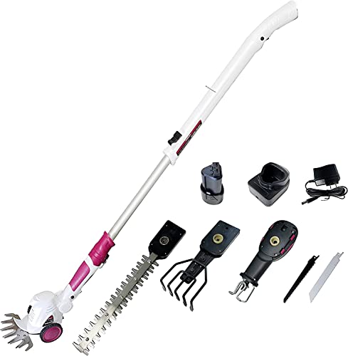 comcon ガーデンマジック2WAY(CG-E301)/４WAY(CG-E301)　1台で高枝、芝生、生垣、草刈りまで！お庭のお手入れ全てお任せ(4WAYガーデンマジック)ヘッジトリマー 充電式 替刃 ポール 軽量 軽量 生垣 剪定バリの通販は