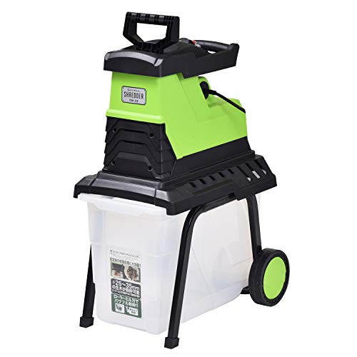 [山善] 電動ガーデンシュレッダー 園芸用電動粉砕機 AC電源 粉砕能力φ25-35mm ローラーミル刃 大容量55L 簡単組立 車輪付き 安全装置 家庭菜園 木くず ごみ処理 庭木 YRM-35Bの通販は 42,100円