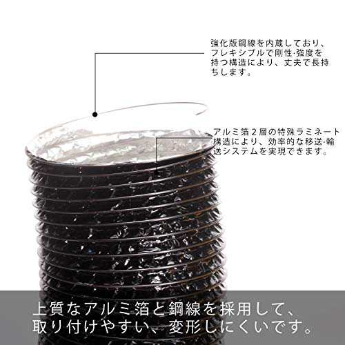 OOPPEN ダクトホース フレキシブルダクト 蛇腹ダクト 換気用アルミ