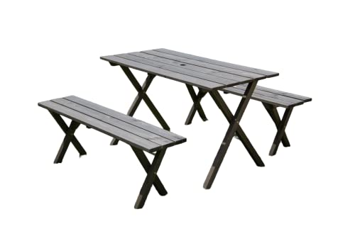 リビングアウト(Living Out) ガーデンテーブルベンチセット 木製 ダークブラウンの通販は