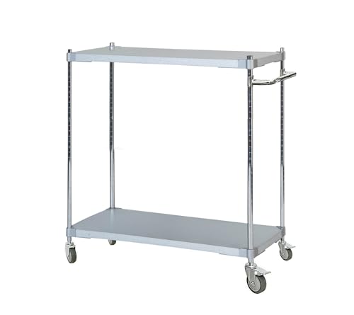 ガルバシェルフワゴン46×90 2段 ポール900 取っ手付きSVの通販は