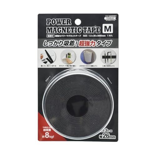 マグエックス 超強力パワーマグネットテープM 粘着付 厚さ1.5mm×幅26mm×長さ3m 耐荷重約8kgf 壁 収納 シール ASTP-M-3M-1Pの通販は 4,641円