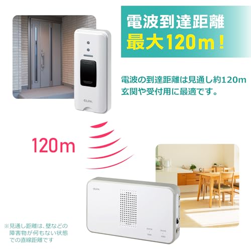 エルパ (ELPA) ワイヤレスチャイム 押しボタンセット インターホン 工事不要 介護 無線 EWS-S5030