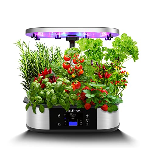 JustSmart 水耕栽培キット 室内 水耕栽培 おしゃれ 家庭菜園 育苗キット LEDライト付き タイマー 循環式ポンプ ランプシェードの高さ調節可能 APPなし GS1 Liteの通販は