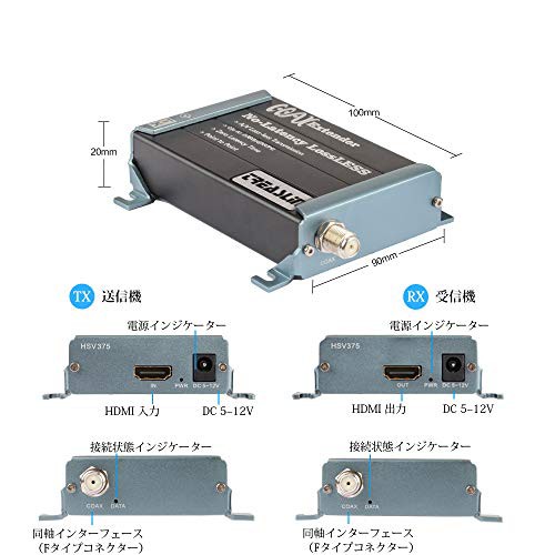 HDMI 延長器 (エクステンダー) 同軸ケーブル最大300M延長 高速信号