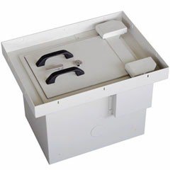 日本アイエスケイ 金庫 オフホワイト 幅60 日本製 ワンキー式 床下金庫 底板 リバーシブル錠付き FLS-3の通販は 108,150円