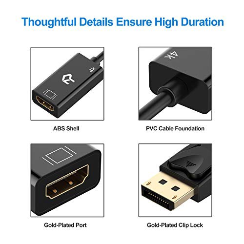 Rankie Displayport HDMI 変換アダプター 4K高解像度対応