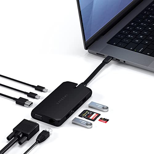 Satechi On-The-Go マルチ USB-Cハブ 9-in-1 (ブラック) (MacBook Pro/M1/ Air2018以降, iPad Pro など対応)