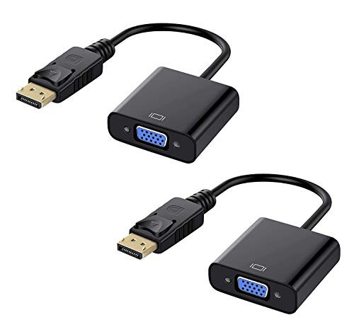 Displayport オス → VGA メス 変換アダプタ (DP to VGA) 最大解像度 1920×1080サポート 金メッキコネクター搭載 PC モニタ プロジェク