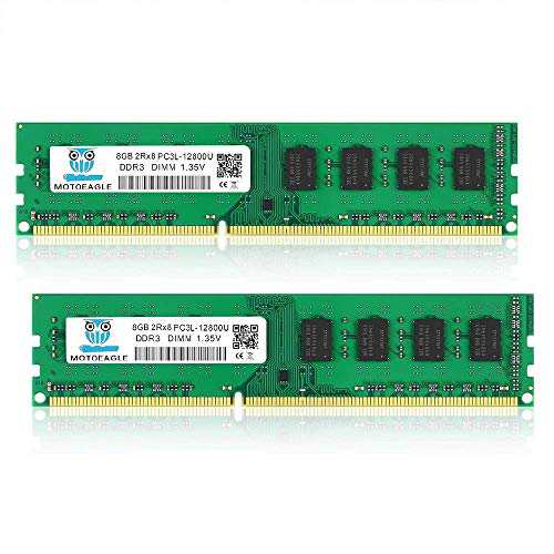 Motoeagle 16GB Kit DDR3L-1600 8GBx2枚 PC3L-12800 Dimm Sdram 2Rx8 1.35V (低電圧)/1.5V（常圧） DIMM 240Pin Non-Ecc デスクトップPC