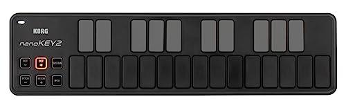 KORG 定番 USB MIDIキーボード nanoKEY2 BK ブラック 音楽制作 DTM コンパクト設計で持ち運びに最適 すぐに始められるソフトウェアライセンス込み 25鍵