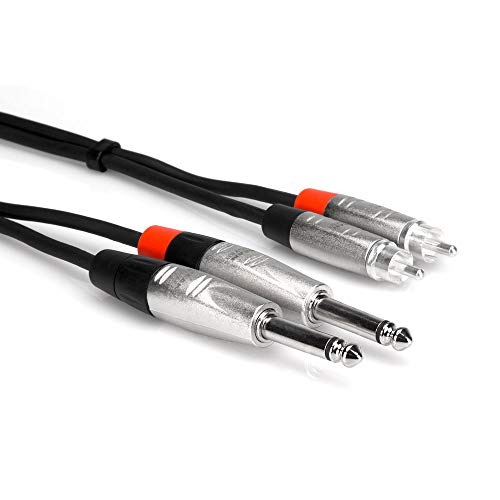 Hosa HPR-005X2 1.5m モノラルフォンプラグ×2-RCA×2 オーディオケーブル