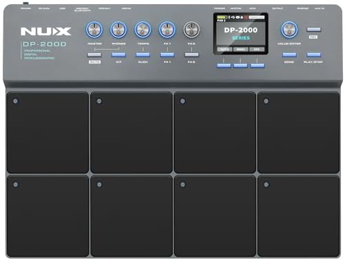 ニューエックス NUX デジタルパーカッションパッド 8つのLED付きストライクパッド 多数のパーカッションサウンド内蔵 ドラムサンプルインポート可能 6種類のエフェクト内蔵 Bluetooth対応 DP-2000