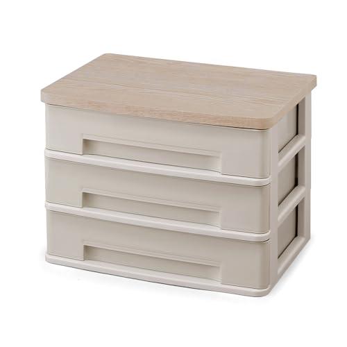 浅型3段 アイリスオーヤマ(IRIS OHYAMA) レターケース A4 アッシュグレー/グレー ウッドトップ(ワイドタイプ) 引き出し 事務収納 デスク 書類ケース 収納ケース オフィス収納 封筒 クリア 収納 卓上 浅型 WTDC43の通販は 5,544円