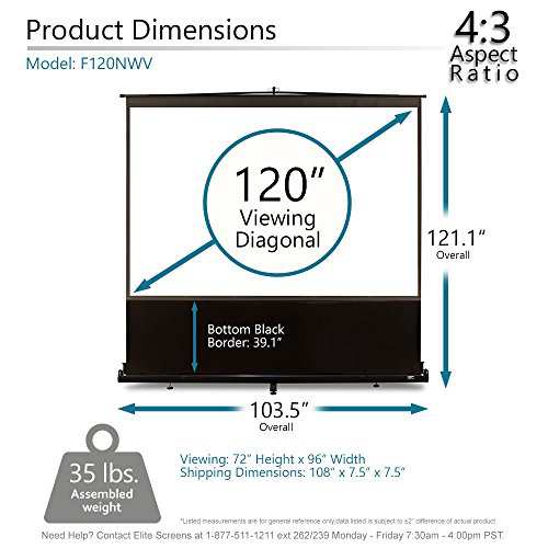 エリートスクリーン EZシネマ 120インチ(4:3) マックスホワイト素材 ブラックケース F120NWV ポータブルスクリーン
