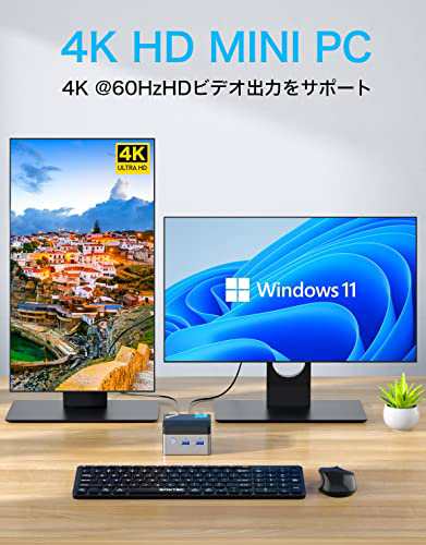 ミニPC Windows11 8GB/512GB SSD Intel 第11世代N5105（2.0GHz-2.9GHz