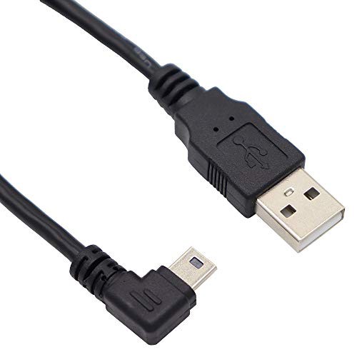 ViViSun USB 2.0 ミニケーブル USB(A)オス-USB(miniB)オス L型 90°方向変換ケーブル 金メッキ付き 高速480Mbpsのデータ転送同期リード (