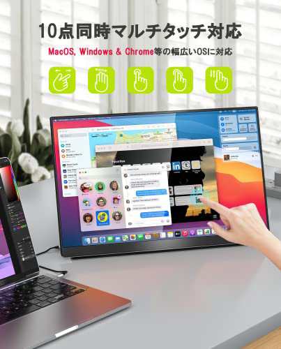 EHOMEWEI モバイルモニター モバイルディスプレイ【Windows/MacOS対応