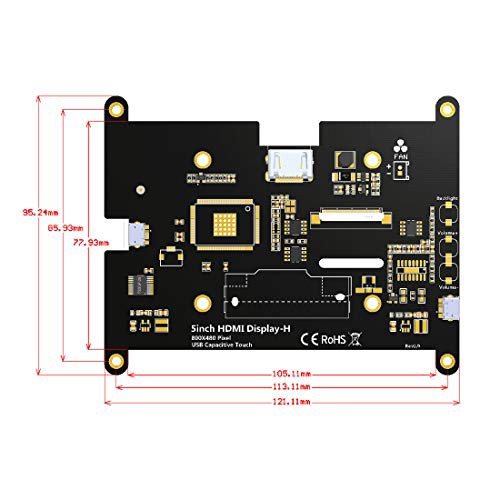 ELECROW モバイルモニター 5インチ モバイルディスプレイ Raspber