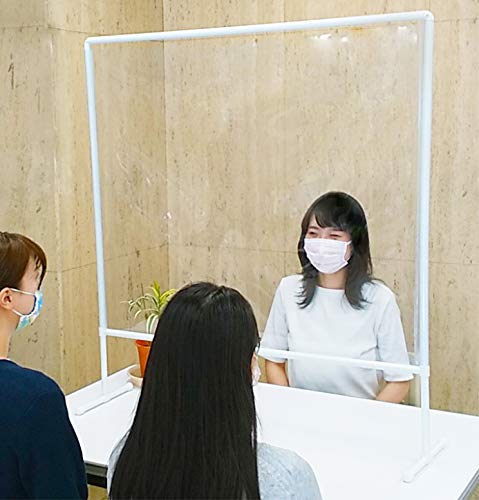 三洋 透明パーテーション W950×H1050mm 日本製 銀イオン抗菌剤配合 窓付簡単組立 飛沫防止 OKT00002の通販は 7,800円