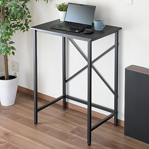[山善] デスク スタンディングデスク 幅70×奥行48×高さ100cm 耐荷重60?s 机 パソコンデスク 学習机 高さ固定 組立品 ブラック FSD-7048(BK)の通販は