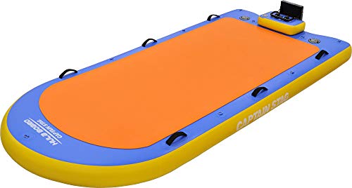 キャプテンスタッグ(CAPTAIN STAG) スタンドアップパドルボード TATAMI MEGA ISUP 全長330×幅155×厚さ20cm 最大5人乗り フィン/空気圧ゲージ付きハンドポンプ×2/モーターブラケット/補修キット/収納の通販は 129,550円