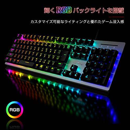 PC/タブレット【色: White】MakThing ゲーミングキーボード 赤軸 リニア 有線