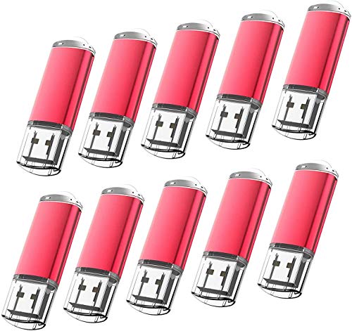 KOOTION USBメモリ2G 10個セットUSB2.0 USBフラッシュメモリー キャップ式 ストラップホール付き フラッシュドライブ（赤色）の通販は