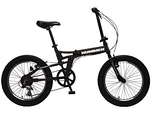 HUMMER(ハマー) FDB206FAT-BIKE 20インチ 極太3.0タイヤ 折りたたみ式 迫力ある自転車 シマノ製6段変速/前後Vブレーキシステム 13284