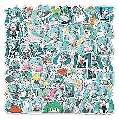 初音ミクステッカーセット 65枚 かわいい初音ミク防水ステッカー