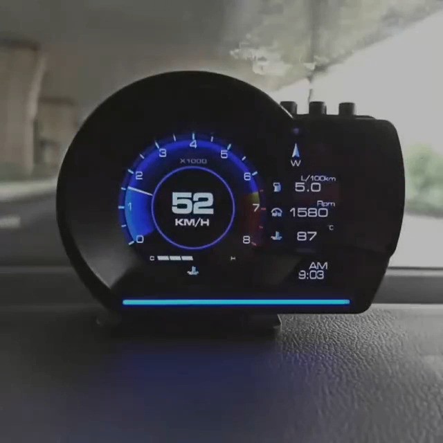 ヘッドアップディスプレイ スピードメーター ACECAR OBD2+GPSモード