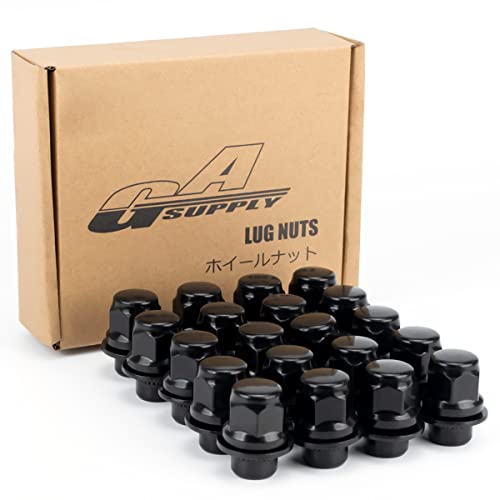 GAsupply トヨタ「純正タイプ」 5穴アルミホイール用ナット37mmショート M12 P1.5 レーシングナット 平面座 スチール製 ブラック[20個]の通販は 5,400円