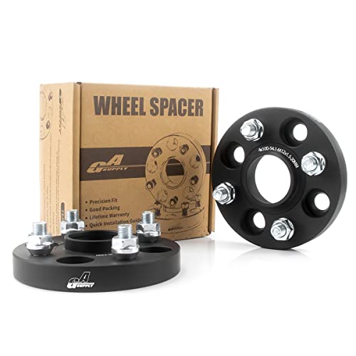 GAsupply 鍛造ワイドトレッドスペーサー PCD100 4H 内径54.1 M12XP1.5 厚さ20mm ワイトレハブリング一体 マットブラック【2枚セット】の通販は