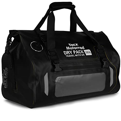 Tacx シートバッグ バイク用 ツーリング バッグ 防水バッグ 50L 大容量 専用固定ベルト・ショルダーベルト付き TAX928 ブラックの通販は