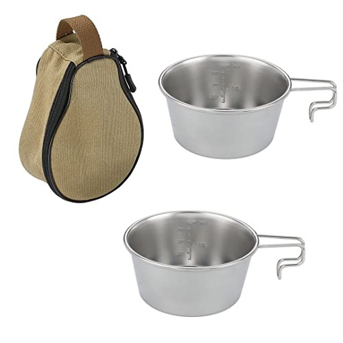 NANGOGEAR(南湖 キャンプ ギア) シェラカップ 深型 18-8ステンレス製 #450 ステンシェラ 帆布製 収納ケース付き 21119(S-360-2P+B) 5,800円