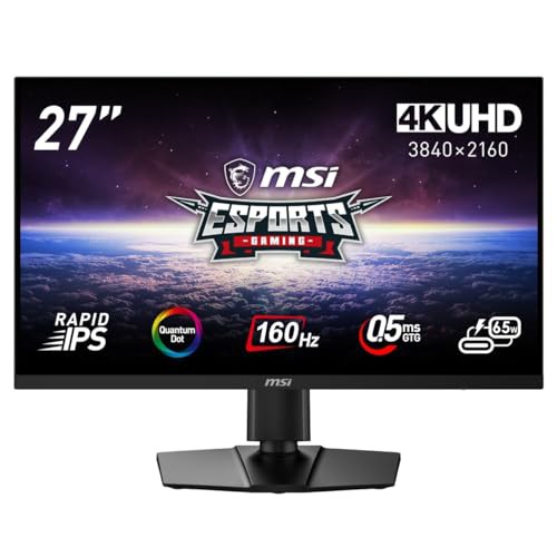 MSI ゲーミングモニター MPG 274URF QD 27インチ/4K/RAPID IPS/160Hz/0.5ms(GTG)/量子ドット/FreeSync Premium/DisplayHDR 400/KVMスイッ