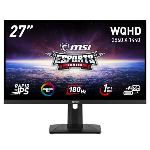 MSI ゲーミングモニター MAG 274QRF QD E2 27インチ/WQHD/Rapid IPSパネル/180Hz/1ms(GTG)/量子ドット/KVMスイッチ/Adaptive-Sync/HDMI/DP/USB Type-C(最大の通販は