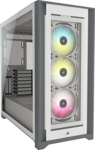 CORSAIR iCUE 5000X RGB ミドルタワー ATX ケース、ホワイト CC-9011213-WW