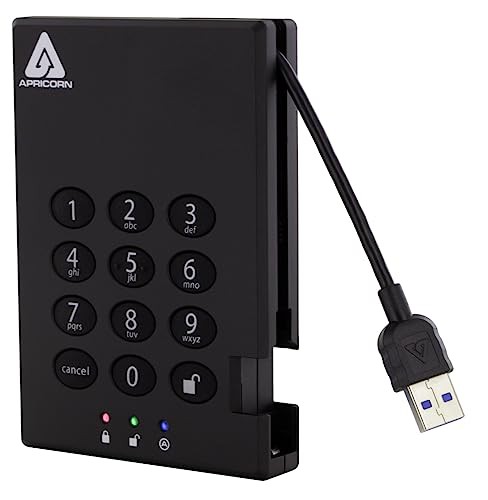 Apricorn Aegis Padlock - USB 3.0, A25-3PL256-1000 (R2) ポータブルHDD 500GB HD2019の通販は 28,405円
