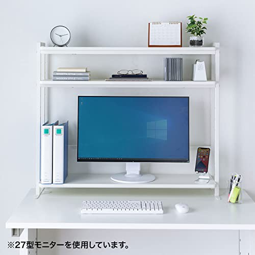 サンワサプライ クランプ式机上ラック3段タイプ MR-LC308W
