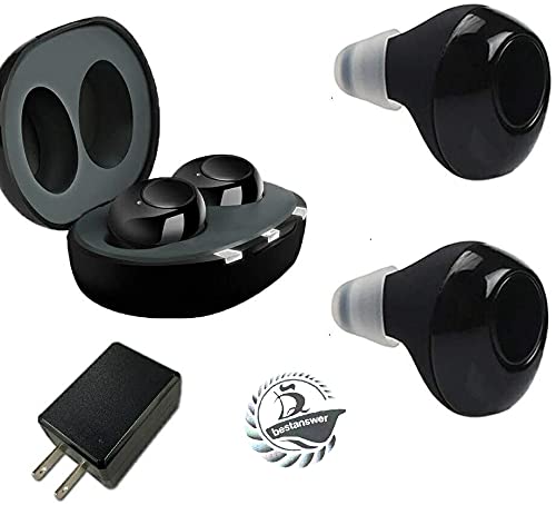 充電式集音器 ACアダプターセット 軽量 耳穴式 左右両耳 軽量 コンパクト 約15時間使用可能 補聴器ではないです ブラックの通販は