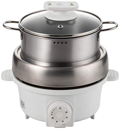 プチ・プレジール 電気ミニグリル鍋スチーマー付 （ホワイト）の通販は 12,600円