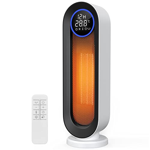 セラミックヒーター【2022年モデル＆ECO恒温運転搭載】暖房器具 省エネ 100°首振り 電気ファンヒーター LCD大型ディスプレ タイマー機能の通販は