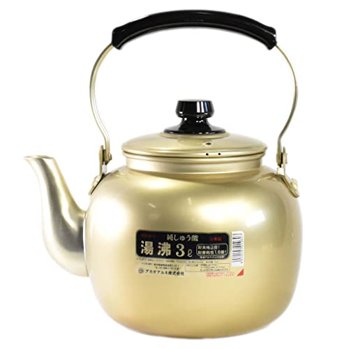 アカオアルミ 湯沸 3l アルミニウム(しゅう酸アルマイト)、ツル・ツマミ(フェノール樹脂) 日本 BYW01003の通販は
