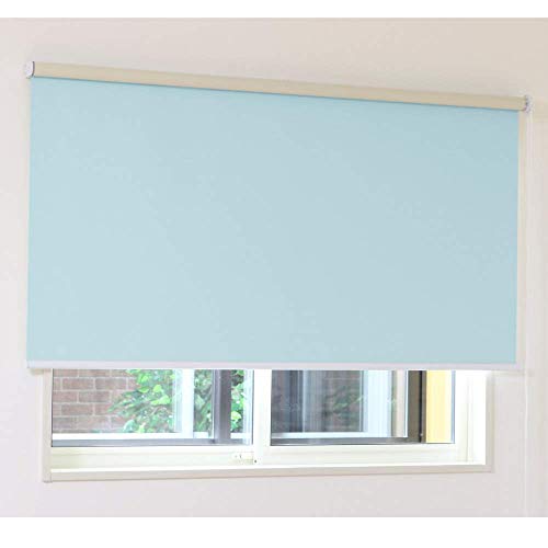 遮光1級 断熱 防音ロールスクリーン＊アゲインスト(ブルー) 幅180×丈210cm 1本の通販は