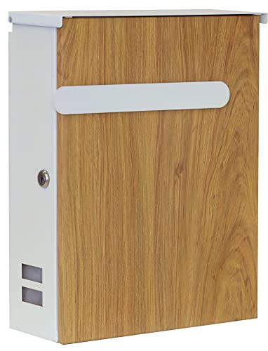 MOJYU 壁掛けポスト Berta パープルホワイト/ナチュラル木目 WM-009 ポスト 郵便ポスト ボックス おしゃれ 郵便受け 宅配ボックス 北欧風 鍵付き 壁掛け 壁付け 玄関 家庭用の通販は 9,700円