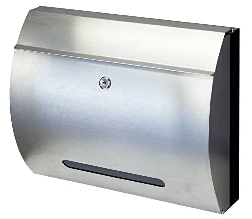 MOJYU 壁掛けポスト Mauro ステンレス WM-043 ポスト 郵便ポスト ボックス おしゃれ 郵便受け 宅配ボックス 北欧風 鍵付き 壁掛け 壁付け 玄関 家庭用の通販は 10,500円