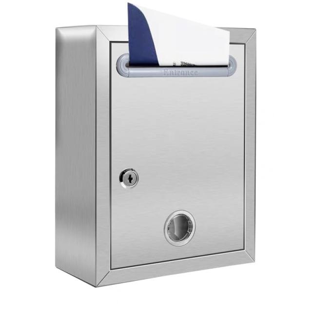 鍵付き 意見箱 投票箱 募金箱 応募箱 ステンレス製 アンケートボックス 投函箱 投書箱鍵付き 多目的ボックス アルミ製 投票ボックス 小さい 軽量 壁掛け 持ち運び 盗難防止 オフィス 会社 店舗用の通販は 5,440円