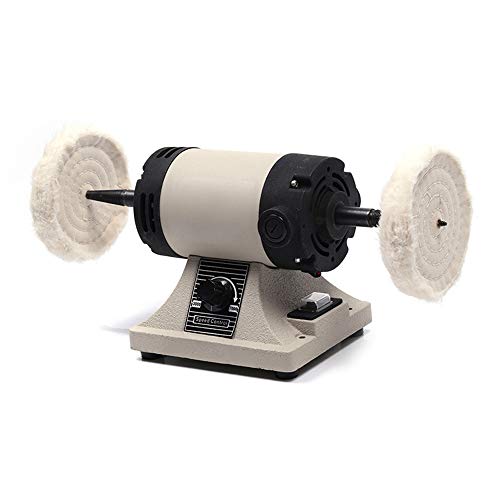 BAOSHISHAN卓上グラインダー ミニ両頭グラインダー 軽便グラインダー ポリッシャーグラインダー ベンチグラインダ ジュエリーバフ研磨機 金属 研削 研磨 バリ取り 低騒音 研磨砥石径110mm (3000-7000rpm 110Vの通販は 18,700円