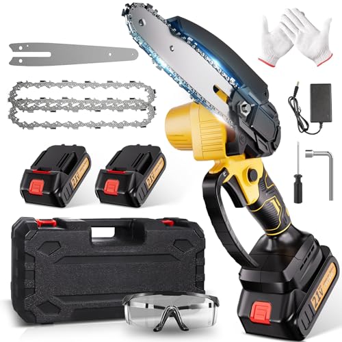 2024新設計チェーンソー 充電式 小型 電動チェーンソー 充電式チェーンソー 家庭用 ミニチェーンソー 片手 軽量 強力 6インチ 小型チェーンソー ハンディチェーンソー 木工切断 薪作り 園芸設備 枝切り 庭木の剪定 竹の伐採 替刃付の通販は